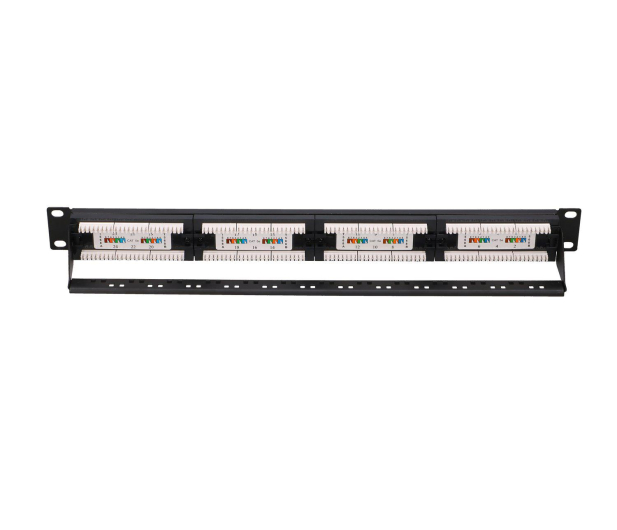 ExtraLink  Patchpanel 24p 19" 1U UTP 5e półka (czarna) - 1323247 - zdjęcie 3